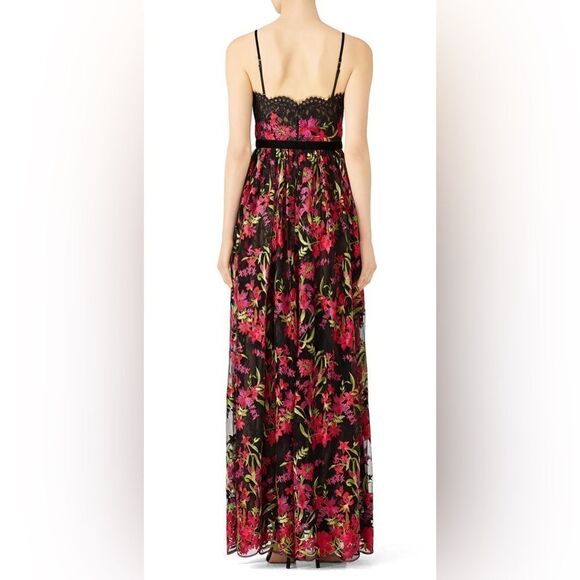 Marchesa Notte Embroidered Floral Maxi Dress Gown Size 12 - Picture 3 of 9
